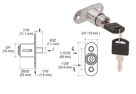 CRL Nickel Plated Track Plunger Lock