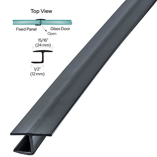 CRL Black Polycarbonate H-Jamb 180 Degree for 3/8