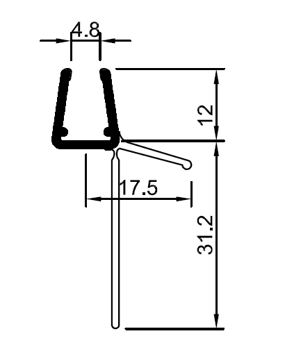 CRL Clear Co-Extruded Bottom Wipe with Drip Rail for 6-8 mm Glass