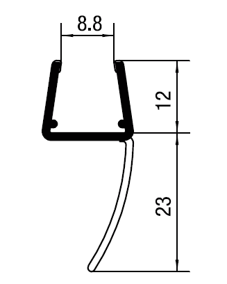 CRL 'Y' Jamb Seal with Soft Leg  for 10 - 12 mm Glass