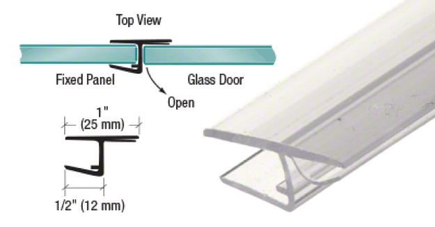 CRL 'H' Jamb Seal with Cushion Fin - 10 mm Glass