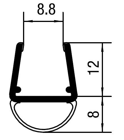 CRL Translucent Vinyl Bulb Seal for 3/8