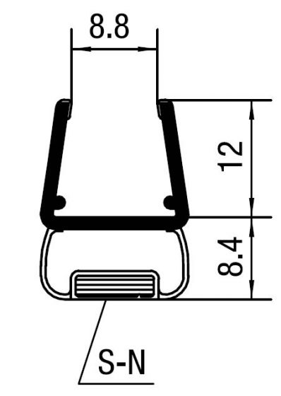 CRL 90 Degree Magnetic Profile for Glass-to-Glass fits 3/8