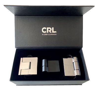 Sample Box of CRL Shower Hinges LUGANO, BELLAGO, COMO