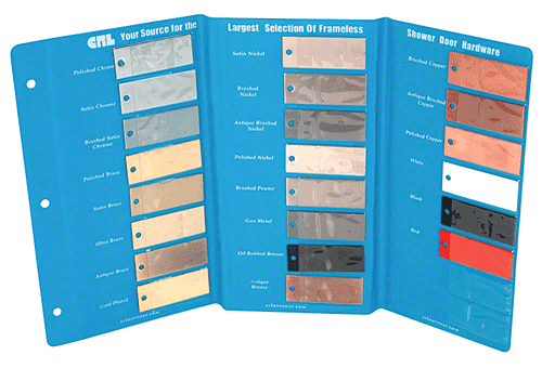 CRL Shower Door Hinge Finish Display