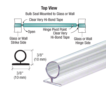 CRL Translucent Vinyl Bulb Seal 3/8