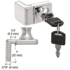 CRL Chrome UV Glass Door Lock for Inset Doors