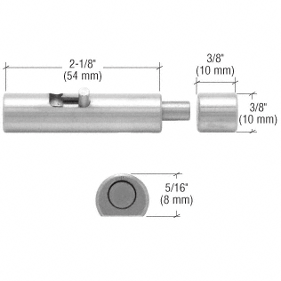 CRL Brushed Stainless UV Bond 10mm Diameter Bolt Lock for Double Doors