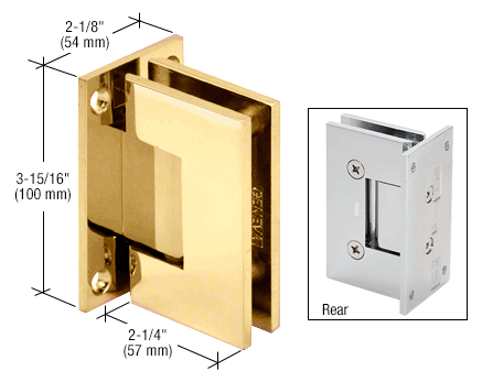 CRL Unlacquered Brass Vienna 037 Series Wall Mount Hinge