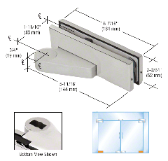 CRL Brushed Stainless Right Offset Bottom Door Patch Fitting