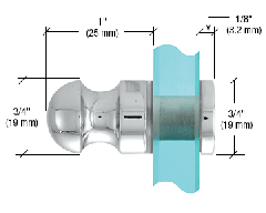 CRL Polished Chrome Mini Bulb Style Single-Sided Door Knob