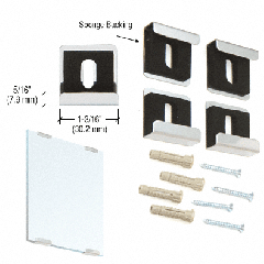 CRL Brite Chrome Quartet Mirror Clip Set