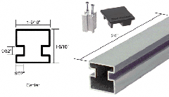 CRL Satin Anodized 24" Center Aluminum Counter Post