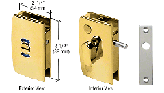 CRL Polished Brass Glass Swinging Door Lock with Indicator for 5/16" to 1/2" Glass