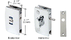 CRL Polished Chrome Glass Swinging Door Lock with Indicator for 5/16" to 1/2" Glass