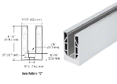 CRL 8B Series Satin Anodised 3 Metre Square Base Shoe Drilled