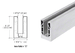 CRL Mill Aluminum 9BL Series Standard Square Base Shoe - Drilled With 13/16" Holes in Pattern "D" 118-1/8" Length