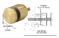 CRL Brass Adjustable Height Standoff Cap for 3/4" Base