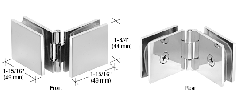 CRL Polished Chrome Adjustable Square Glass to Glass Clamp