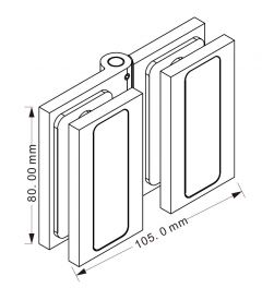 CRL Polished Chrome Altea Series 180 Degree Glass-to-Glass Hinge