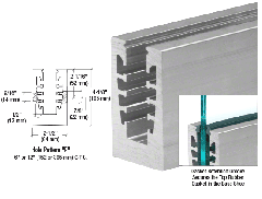 CRL Mill Aluminum 120" B5G Series Square Base Shoe Facial Mount Drilled