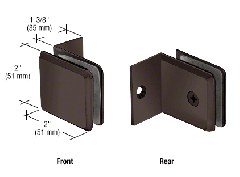 CRL Matte Black Fixed Panel Beveled Clamp With Small Leg