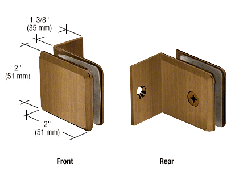 CRL Antique Brass Fixed Panel Beveled Clamp With Small Leg