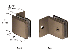 CRL Brushed Bronze Fixed Panel Beveled Clamp With Small Leg