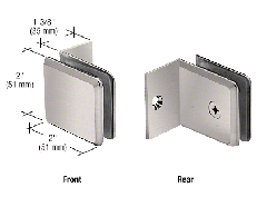 CRL Brushed Nickel Fixed Panel Beveled Clamp With Small Leg