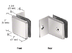 CRL Polished Nickel Fixed Panel Beveled Clamp With Small Leg