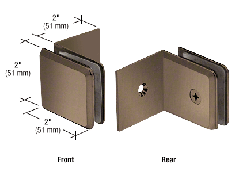 CRL Brushed Bronze Fixed Panel Beveled Clamp With Large Leg