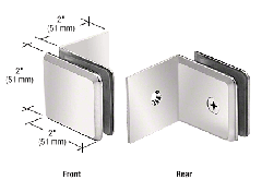 CRL Polished Nickel Fixed Panel Beveled Clamp With Large Leg