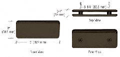 CRL Antique Bronze Beveled 180º Glass-to-Glass Clamp