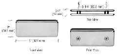 CRL Brushed Nickel Beveled 180º Glass-to-Glass Clamp