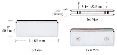 CRL Polished Chrome Beveled 180º Glass-to-Glass Clamp