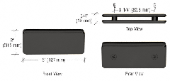 CRL Matte Black Beveled 180º Glass-to-Glass Clamp