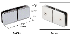 CRL Polished Chrome Square Beveled 180º Glass-to-Glass Movable Transom Clamp