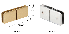 CRL Satin Brass Square Beveled Style 180º Glass-to-Glass Movable Transom Clamp