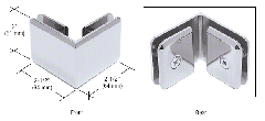 CRL Polished Chrome Beveled Style 90º Glass-to-Glass Clamp