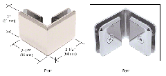 CRL Polished Nickel Beveled Style 90º Glass-to-Glass Clamp