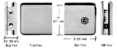 CRL Brushed Nickel Beveled Style Notch-in-Glass Fixed Panel U-Clamp