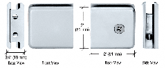 CRL Polished Chrome Beveled Style Notch-in-Glass Fixed Panel U-Clamp