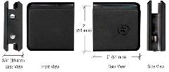 CRL Matte Black Beveled Style Notch-in-Glass Fixed Panel U-Clamp