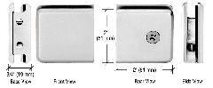 CRL Satin Chrome Beveled Style Notch-in-Glass Fixed Panel U-Clamp