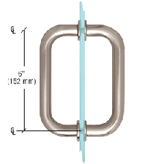 CRL Brushed Nickel 6" BM Series Tubular Back-to-Back Pull Handle