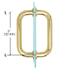 CRL Polished Brass 6" BM Series Tubular Back-to-Back Pull Handle