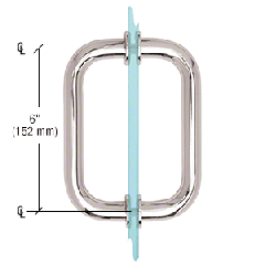 CRL Polished Chrome 6" BM Series Tubular Back-to-Back Pull Handle