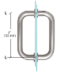 CRL Satin Chrome 6" BM Series Tubular Back-to-Back Pull Handle