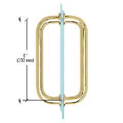 CRL Unlacquered Brass 8" BM Series Tubular Back-to-Back Pull Handle