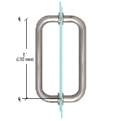 CRL Brushed Stainless 8" BM Series Tubular Back-to-Back Pull Handle